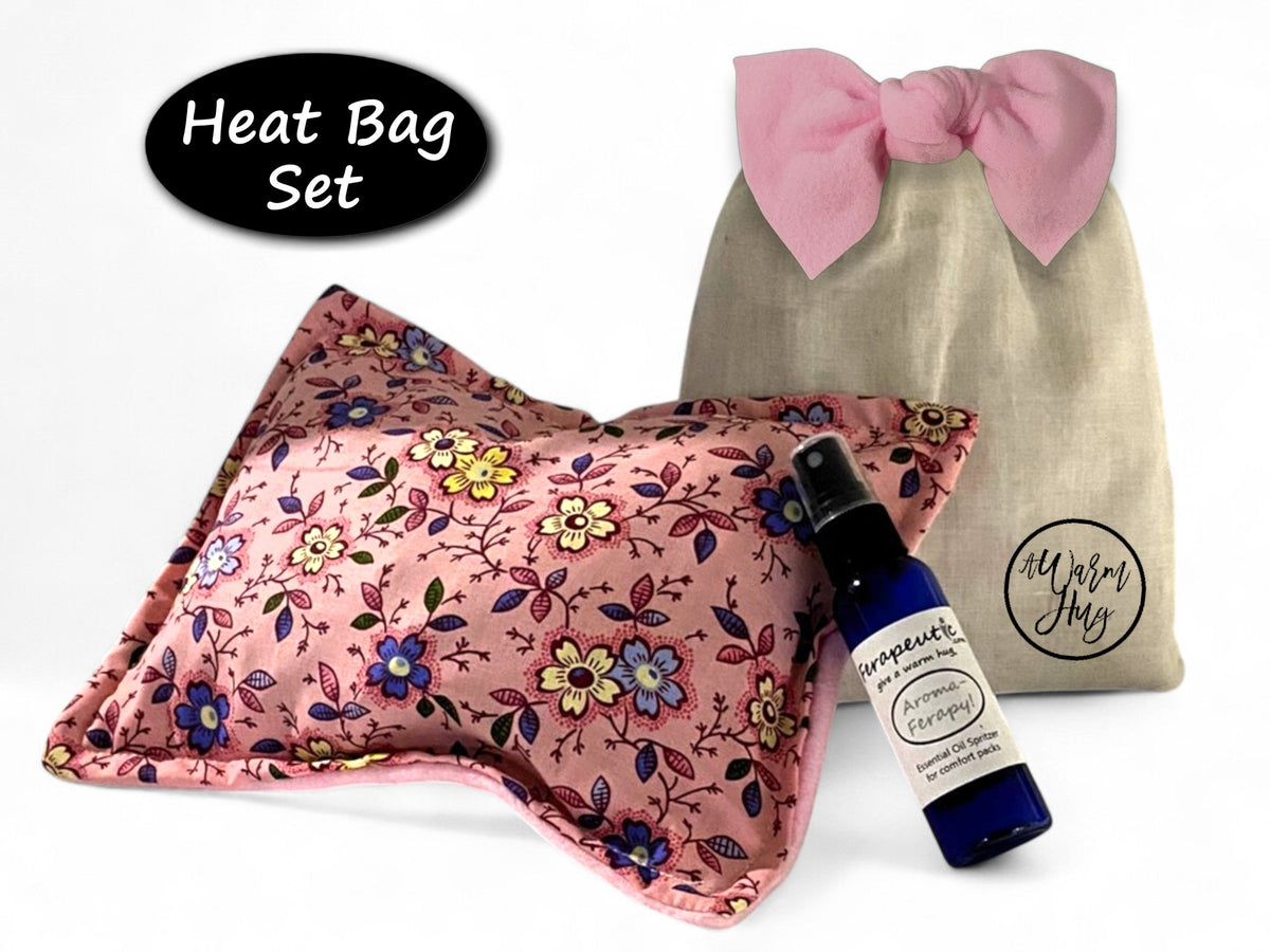 A Warm Hug Get Well Care Package, Hot Cold Packs for Recovery, Relaxation, Any Time, Pink Floral